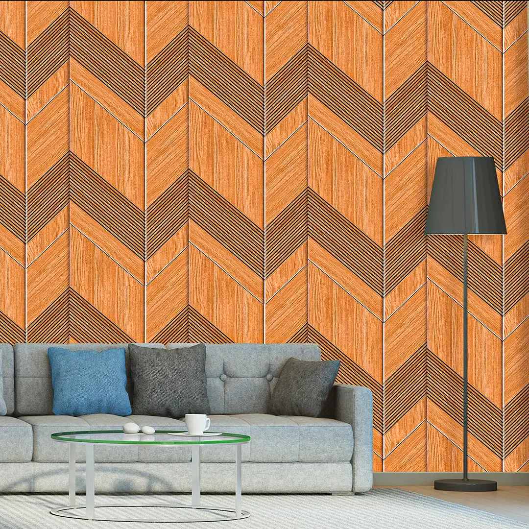 LX23 Herringbone Wood Grain 3D Geometric PVC Wallpaper for Hotel Showroom Feature Wall Themed Guesthouse Vinyl Background Wall