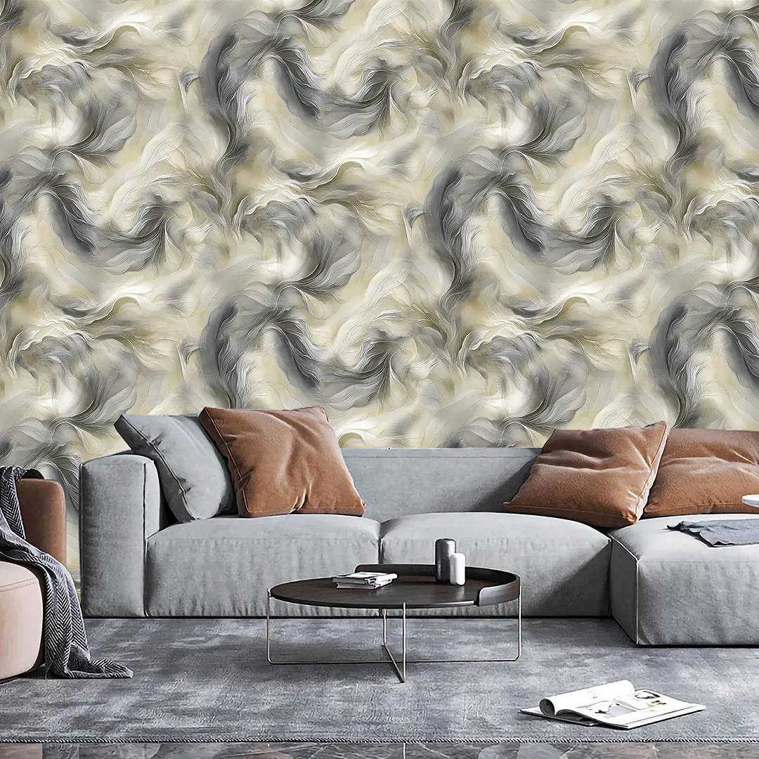 T2602 Series Dreamy Modern Abstract Feather PVC Wallpaper Luxury Living Room Bedroom Background Wall 0.53/1.06m