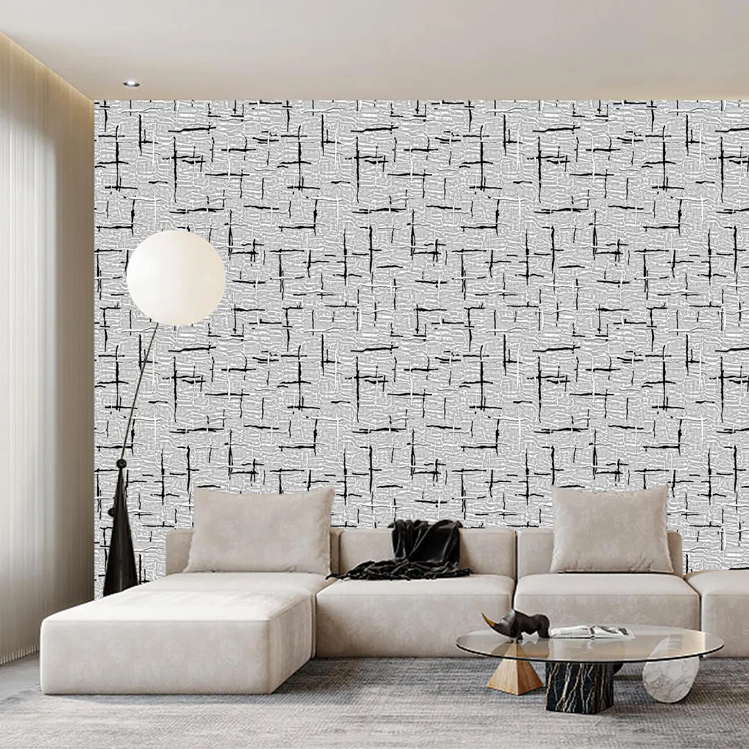 T2610 Series Modern Geometric Cross Texture Deep Embossed PVC Wallpaper Simple Living Room Bedroom Background Wall 0.53/1.06m