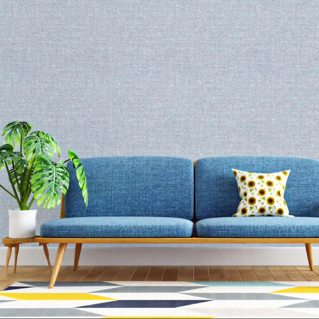 GR52 Series Linen Texture Deep Embossed PVC Wallpaper | Minimalist Solid Color Living Room Bedroom Background Wall 1.06m