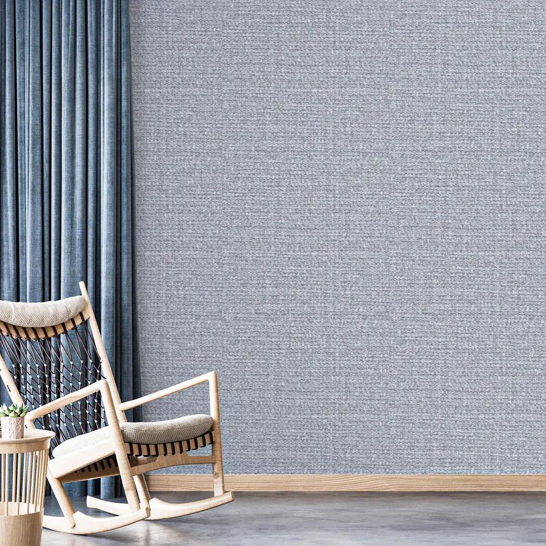GR49 Modern Solid Linen Texture PVC Deep Embossed Wallpaper Grey Hotel Corridor Engineering Solid Color Vinyl Full Roll Wallpaper 1.06m
