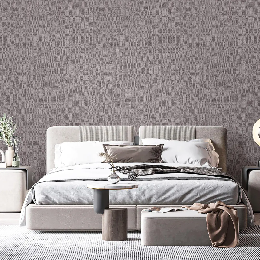 GR56 Modern Solid Color 3D Textured PVC Deep Embossed Wallpaper Solid Color Bedroom Living Room Hallway Coffee Brown Vinyl Wallpaper Full Coverage