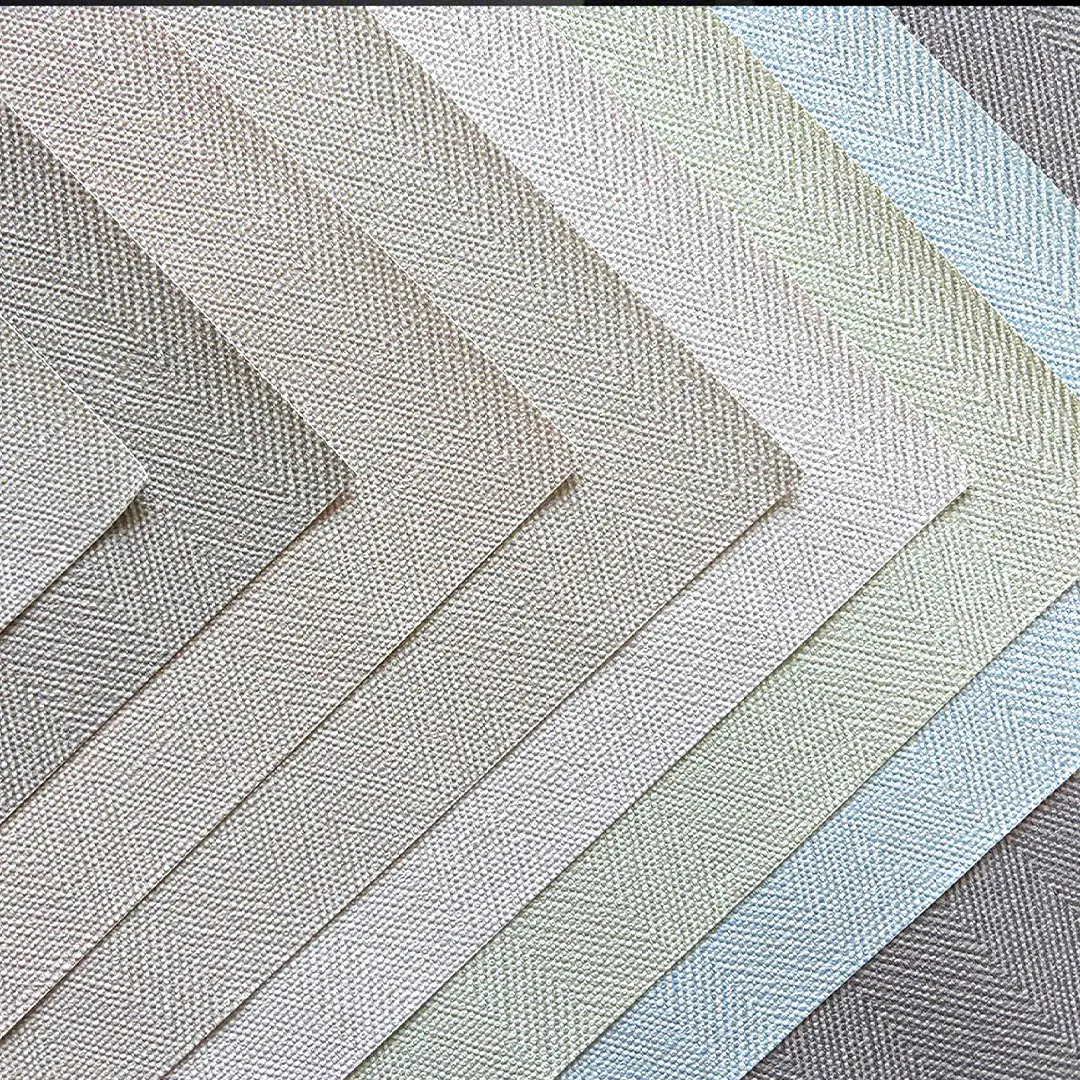 R789 Series Nordic Style Thick PVC Herringbone Wallpaper Solid Color Living Room Bedroom Hotel Deep Embossed Wallpaper Vinyl