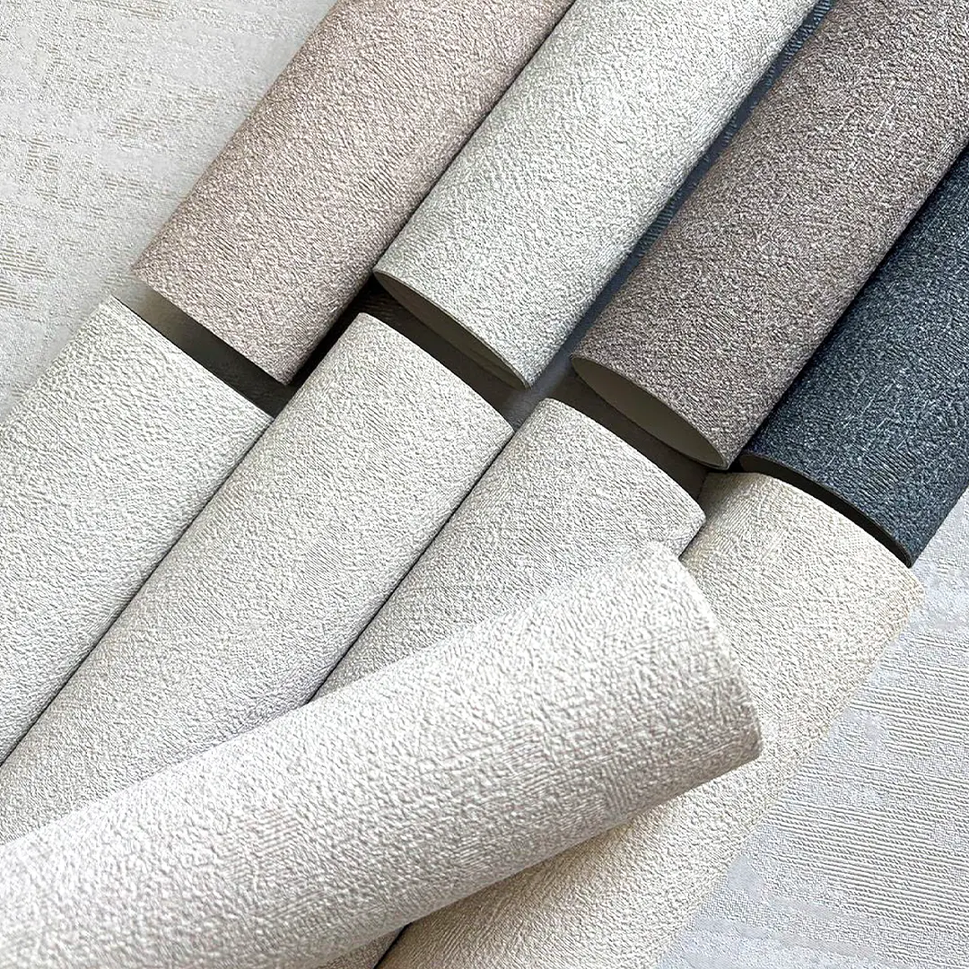 Phong cách sang trọng hiện đại Giấy dán tường PVC dày màu trơn kết cấu 3D - Vinyl chống thấm nước cho tường nền khách sạn & phòng họp (Dòng R790)